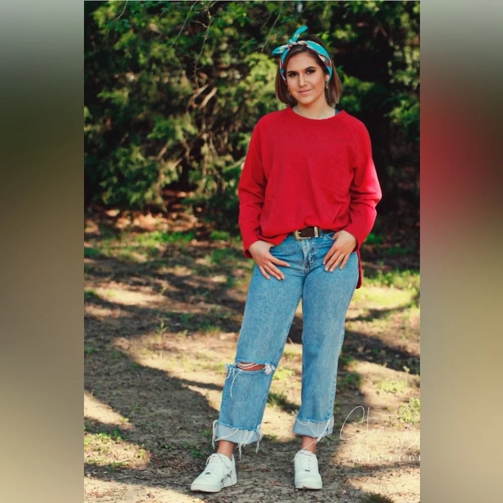 Jaded Gypsy Wandering Meadow Sweatshirt | Watermelon - Picture 2 of 3